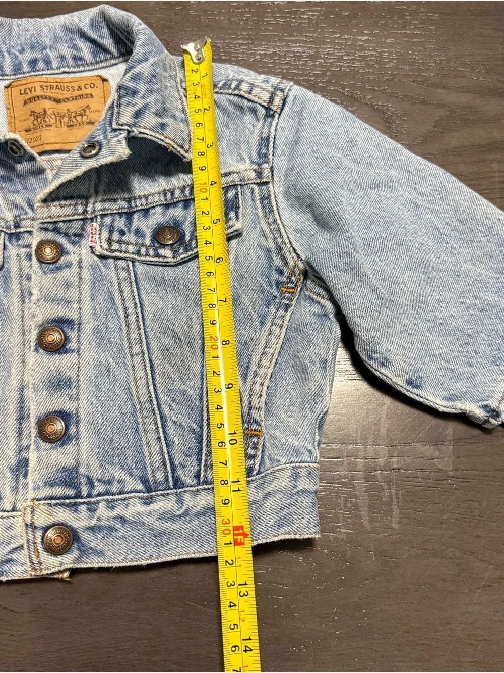 VTG 90s Little Levi's Denim Jacket Sz 2T Orange Tab USA Pockets Snap Front 72027